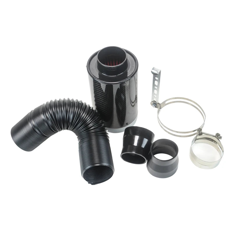 PQY - air Intake With Fan Universal Racing Carbon Fiber Cold Feed Induction Kit Air Intake Kit Air Filter Box / OR WITHOUIT FAN CM World