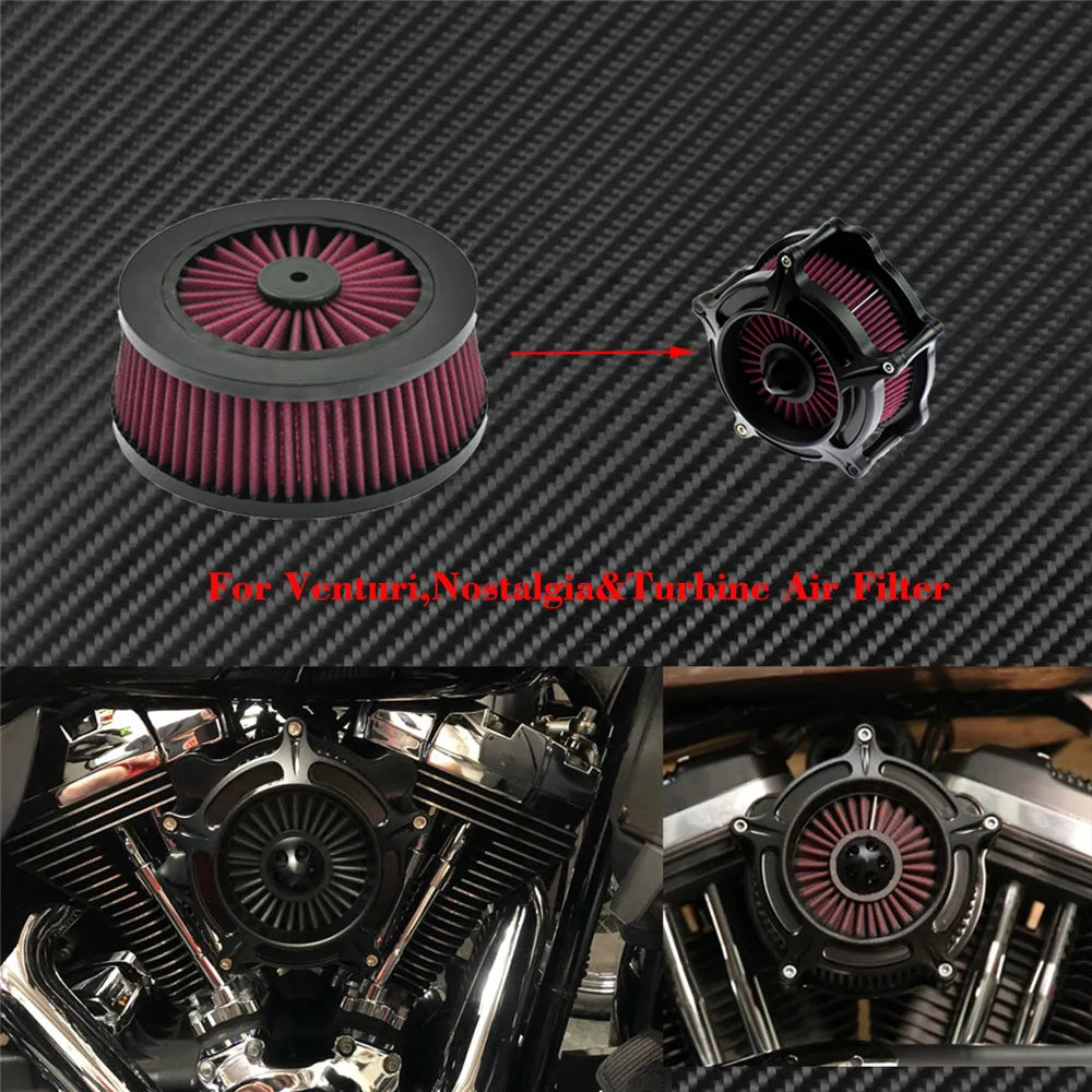 1PC Motorcycle CNC Replacement Air Cleaner Intake Filter System Inner Element For Harley Sportster XL Touring Softail Dyna FXDLS CM World