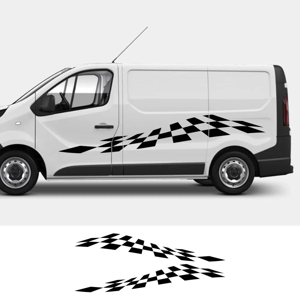 2PCS Car Door Side Stickers For Vauxhall Opel Vivaro Renault Trafic Graphics Camper Van Vinyl Film Decals Tuning Accessories