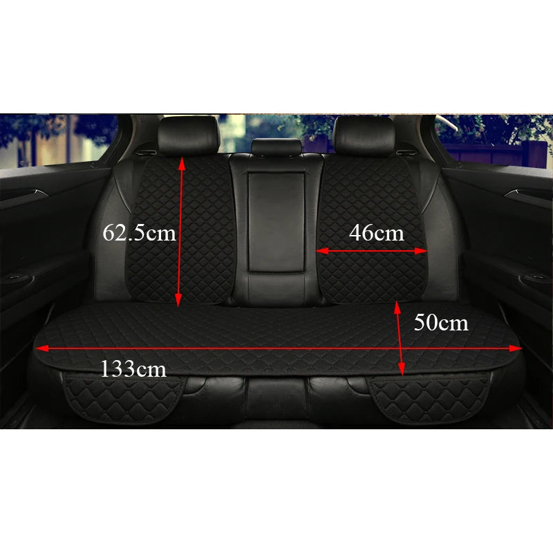 Universal Car Seat Cover Protector Linen Front Rear Back Flax Summer Cushion Pad Mat Sedan Suv Pick-up Car Interior Accessories CM World