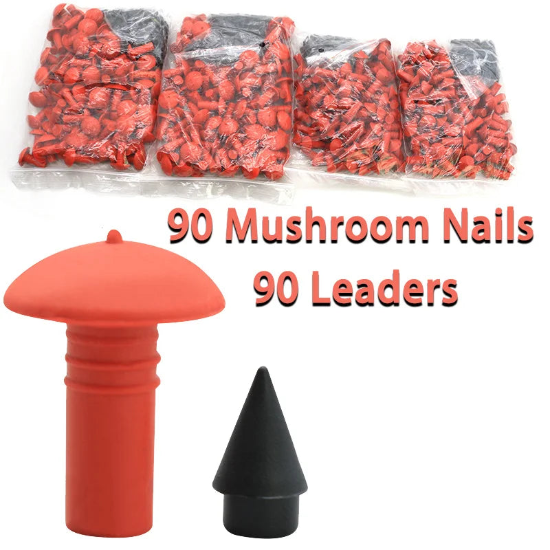 180Pcs Universal Mushroom Shaped Tubeless Tire Repair Insert Sockets Plugs Red Black 7mm 8mm Tire Repair Rubber Bullet for Car CM World