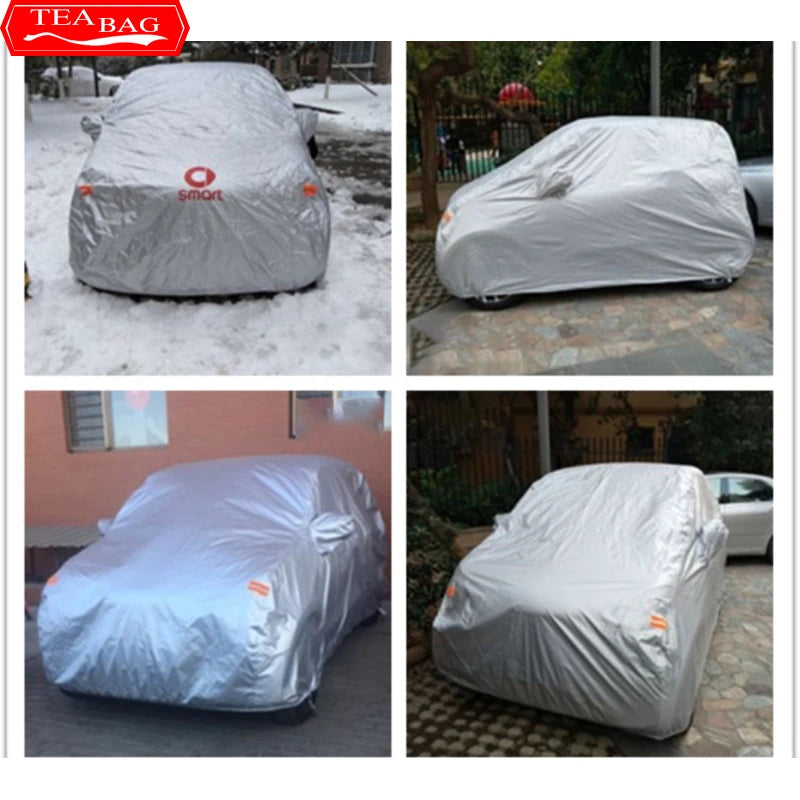 Car Styling Waterproof Full Car Covers Clothes Outdoor Sunshade Dustproof Snow for Smart Fortwo Forfour 451 453 Accessories Car Mobile World