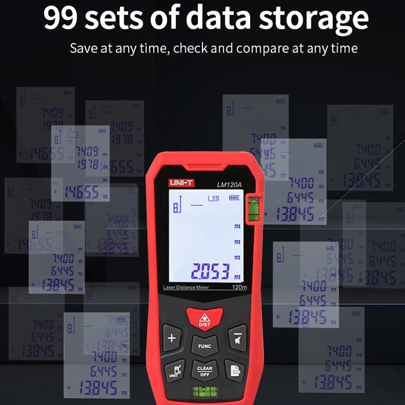 UNI-T Laser Rangefinder LM50A LM70A LM100A LM120A Laser Distance Meter Digital Range Finder Tape Measure CM World