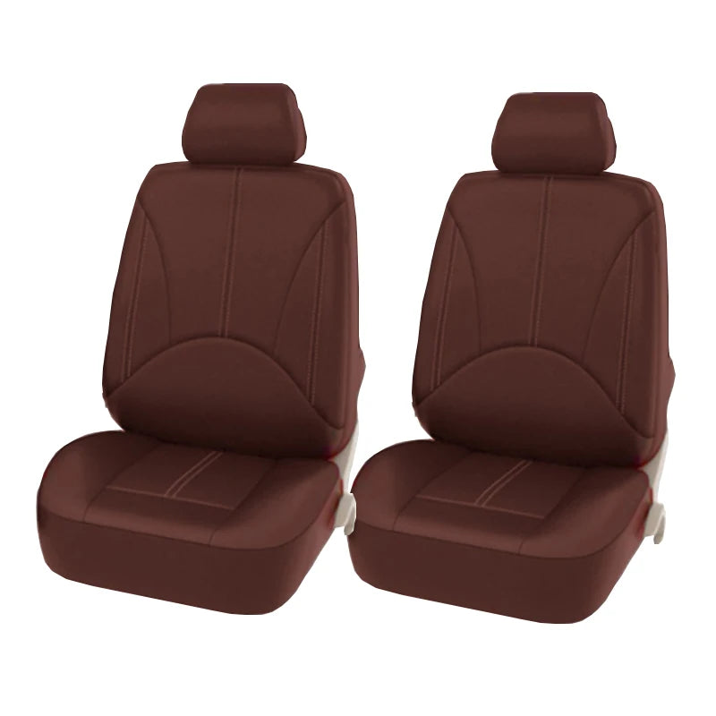 Universal Car Seat Cover Protector PU Leather Front & Rear Seat Back Cushion Pad Mat Backrest for Auto Interior Truck SUV Sedan