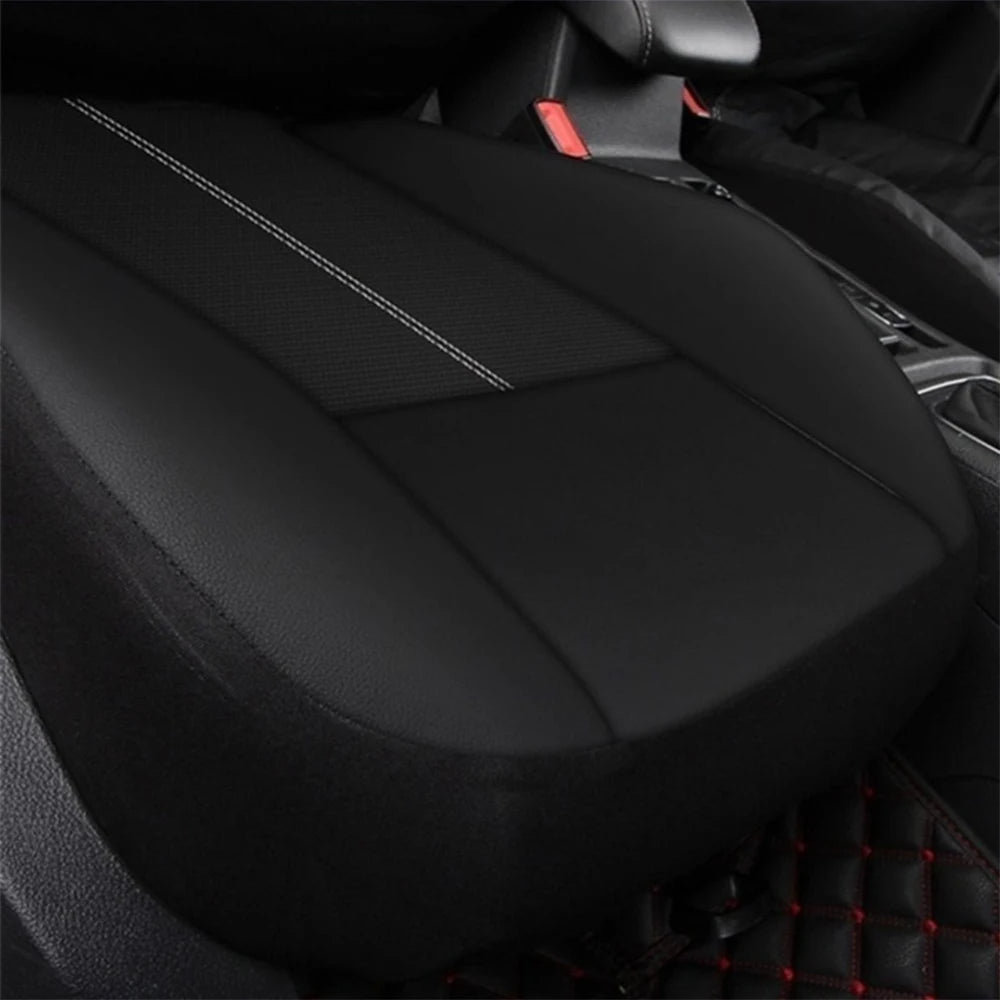 Universal Car Seat Cover Protector PU Leather Front & Rear Seat Back Cushion Pad Mat Backrest for Auto Interior Truck SUV Sedan