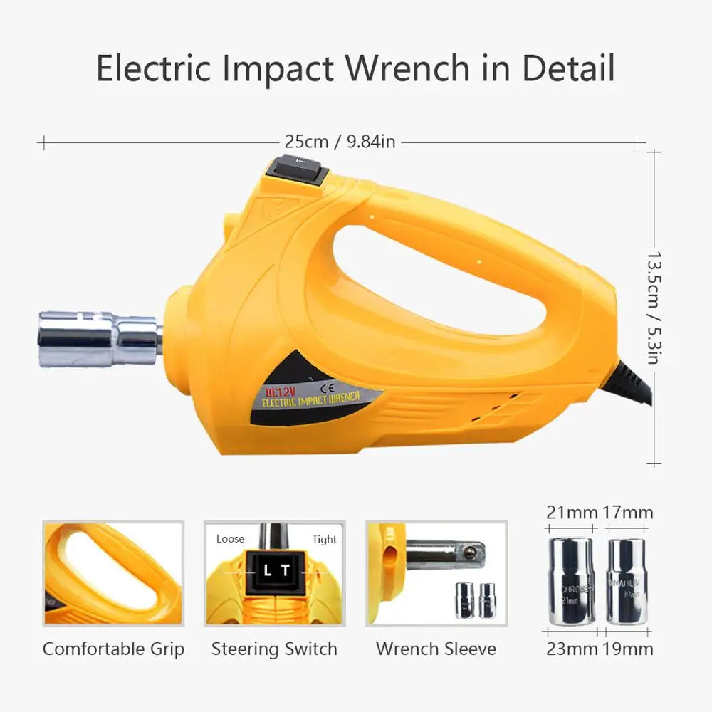 Electric Wrench 1/2 Inch 480N 12V Impact Wrench For Remooving Car Tire Auto Tyre Demount Tools Automotive Repair Tool QZ008 CM World