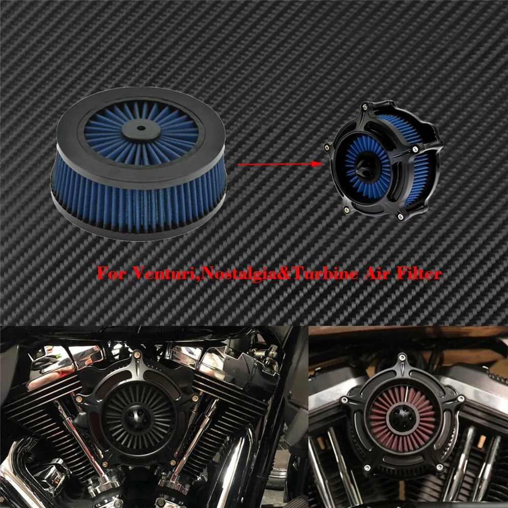 1PC Motorcycle CNC Replacement Air Cleaner Intake Filter System Inner Element For Harley Sportster XL Touring Softail Dyna FXDLS CM World