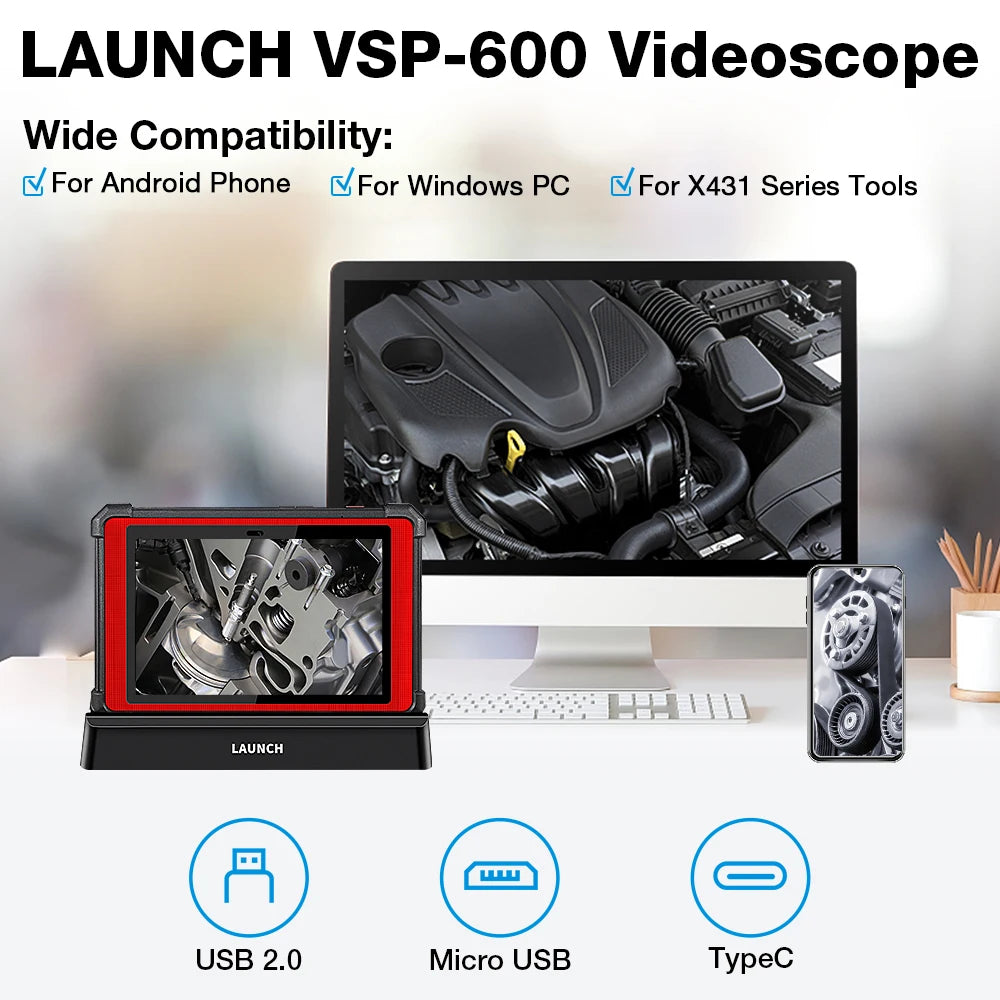 Launch VSP-600 Inspection Camera Videoscope 5.5MM VSP600 Borescope For Viewing&Capturing Video&Images of Hard-to-reach for x431 CM World