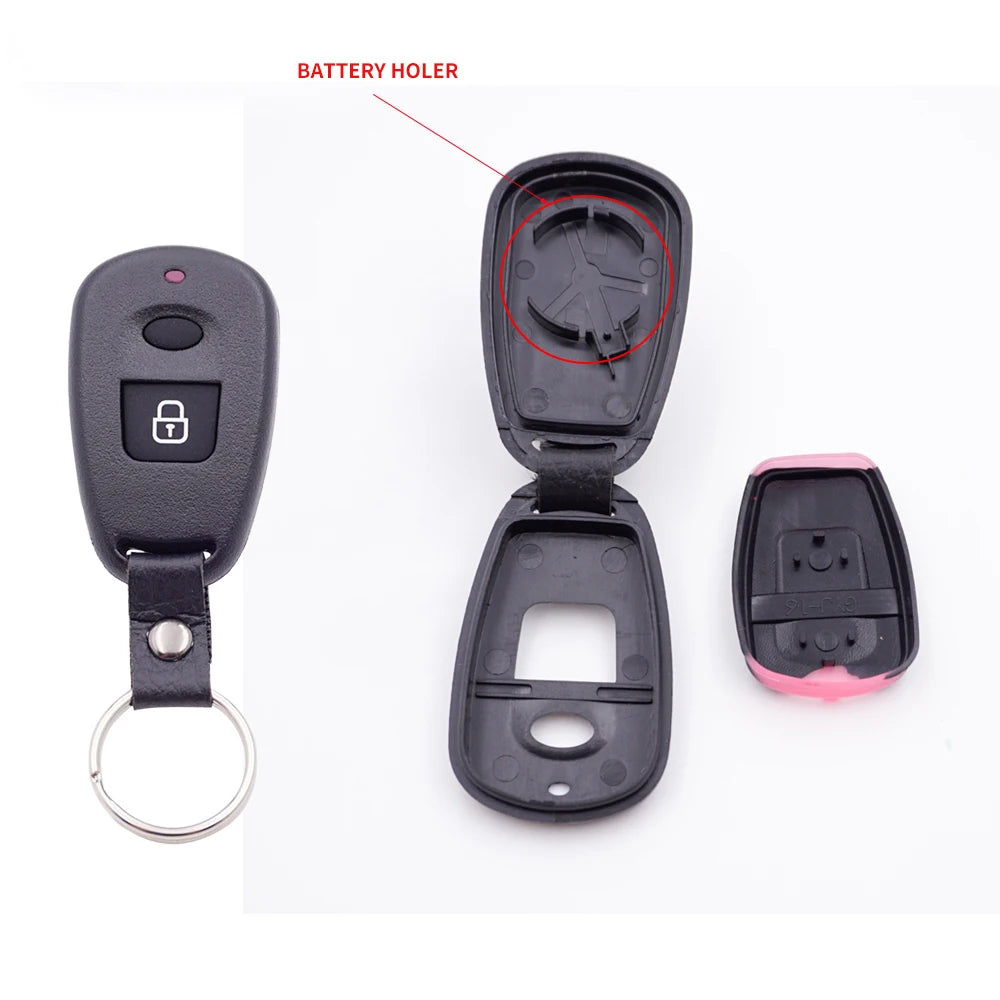 Xinyuexin Remote Control Car Key Shell for Hyundai Elantra Santafe Terracan 1 Button Keyless Entry Smart Key Cover Case Keychain