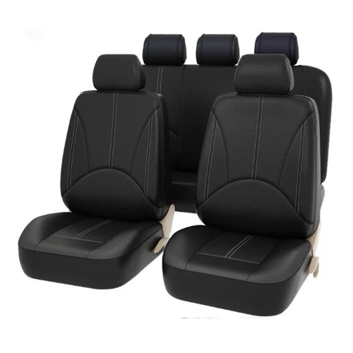 Universal Car Seat Cover Protector PU Leather Front & Rear Seat Back Cushion Pad Mat Backrest for Auto Interior Truck SUV Sedan