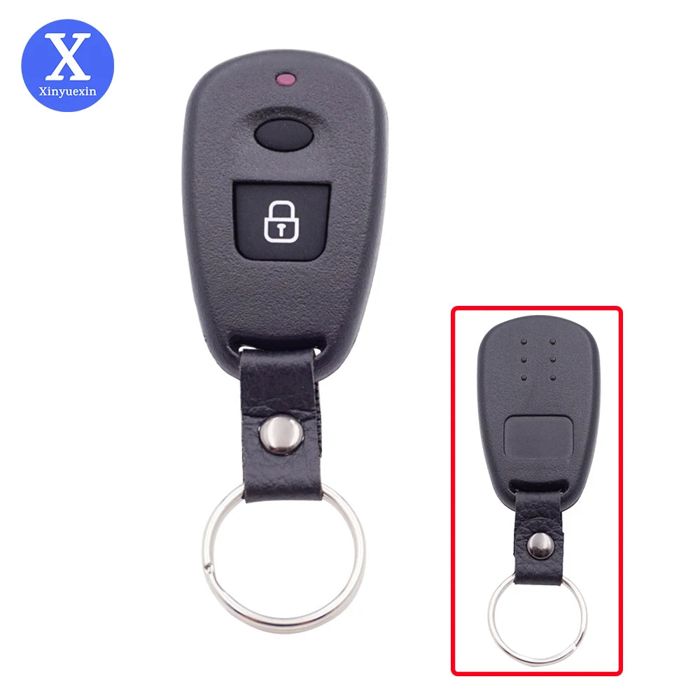 Xinyuexin Remote Control Car Key Shell for Hyundai Elantra Santafe Terracan 1 Button Keyless Entry Smart Key Cover Case Keychain