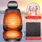 12-24v Heated Car Seat Cover 30' Fast Car Seat Heater Cloth/Flannel  Heated Car Seat Protector 25W Seat Heating Cover Car Seat Car Mobile World