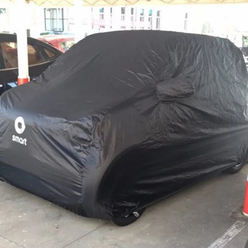 Car Styling Waterproof Full Car Covers Clothes Outdoor Sunshade Dustproof Snow for Smart Fortwo Forfour 451 453 Accessories Car Mobile World