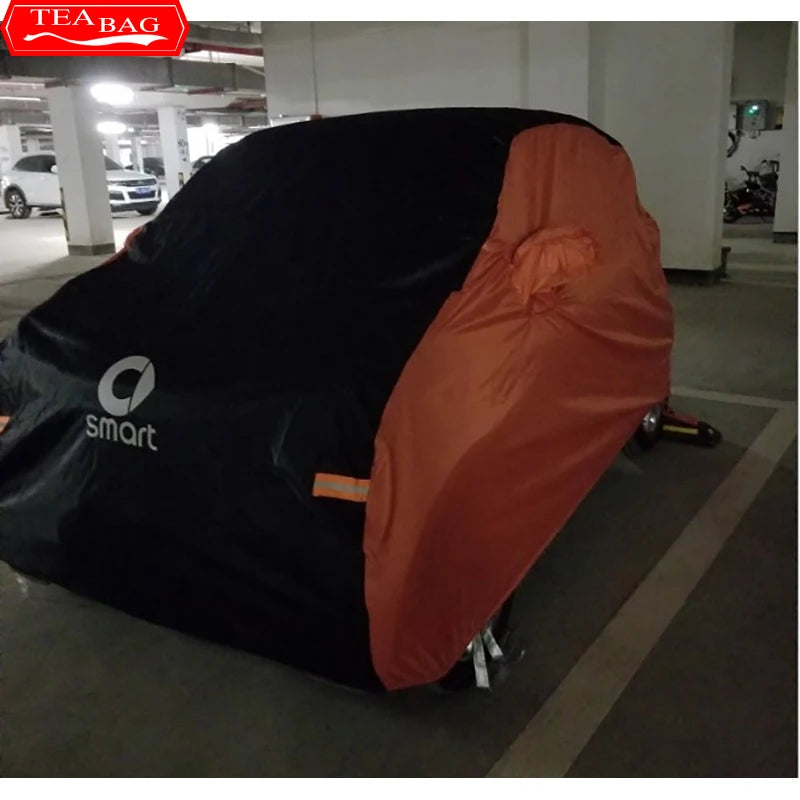 Car Styling Waterproof Full Car Covers Clothes Outdoor Sunshade Dustproof Snow for Smart Fortwo Forfour 451 453 Accessories Car Mobile World