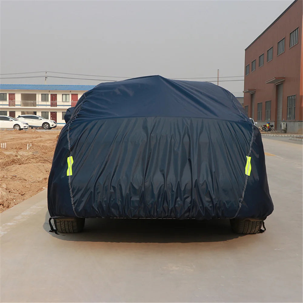 210T Universal Dark Blue Full Car Cover Outdoor Snow Ice Dust Sun UV Shade Cover For BMW 3 Series 5 Series M3 M4 X3 X5 X1