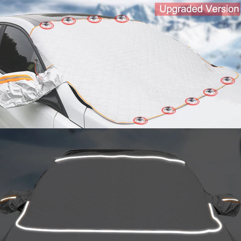 SEAMETAL Car Windshield Snow Shield for Winter Car Cover Front Window Anti Ice Frost Outdoor Protection Snow Cover with Magnet Car Mobile World