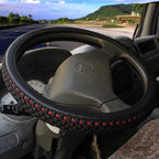 Truck Bus Leather +Ice Silk Car Steering Wheel Cover Steering-Wheel For Auto Diameters 36 38 40 42 45 47 50CM 7 Sizes to Choose CM World