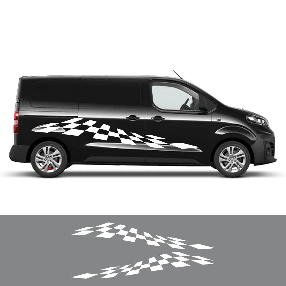 2PCS Car Door Side Stickers For Vauxhall Opel Vivaro Renault Trafic Graphics Camper Van Vinyl Film Decals Tuning Accessories
