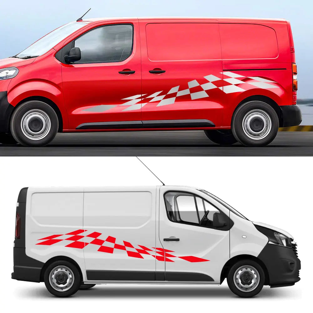 2PCS Car Door Side Stickers For Vauxhall Opel Vivaro Renault Trafic Graphics Camper Van Vinyl Film Decals Tuning Accessories