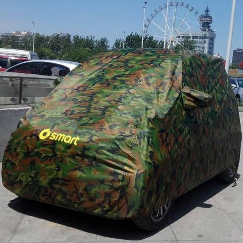 Car Styling Waterproof Full Car Covers Clothes Outdoor Sunshade Dustproof Snow for Smart Fortwo Forfour 451 453 Accessories Car Mobile World