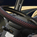 Truck Bus Leather +Ice Silk Car Steering Wheel Cover Steering-Wheel For Auto Diameters 36 38 40 42 45 47 50CM 7 Sizes to Choose CM World