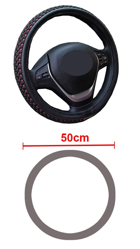 Car Steering Wheel Cover Wrap Volant Ice Silk Truck Lorry Bus Non-slip Diameters For 36 38 40 42 45 47 50 CM Auto Accessories CM World