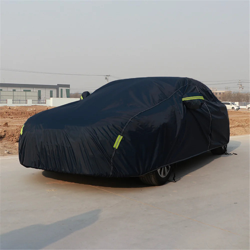 210T Universal Dark Blue Full Car Cover Outdoor Snow Ice Dust Sun UV Shade Cover For BMW 3 Series 5 Series M3 M4 X3 X5 X1