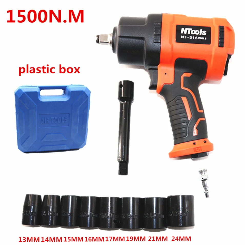 1500 NM Impact Pneumatic Wrench,Professional Auto Repair Pneumatic Tools,Spanners Air Tools Air Pneumatic Wrench CM World
