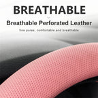Car Steering Wheel Cover 38CM Microfiber PU Leather Handle Cover Case For Women 15 Inch Cover For Golf/BMW/VW Steering Wheel