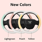 Car Steering Wheel Cover 38CM Microfiber PU Leather Handle Cover Case For Women 15 Inch Cover For Golf/BMW/VW Steering Wheel