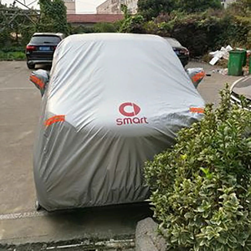 Car Styling Waterproof Full Car Covers Clothes Outdoor Sunshade Dustproof Snow for Smart Fortwo Forfour 451 453 Accessories Car Mobile World