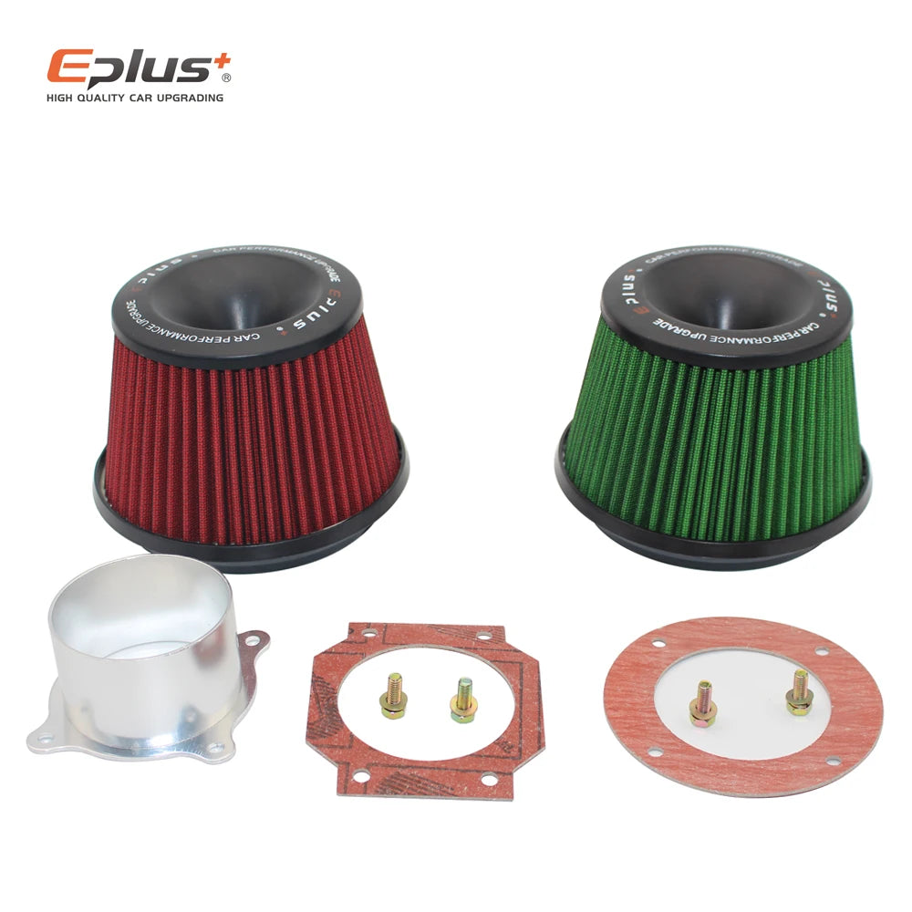 EPLUS Car Filters Air Intake System High Flow Filtre A Air Voiture Universal Connecting Base Red Green 3inch 76mm Automobiles CM World
