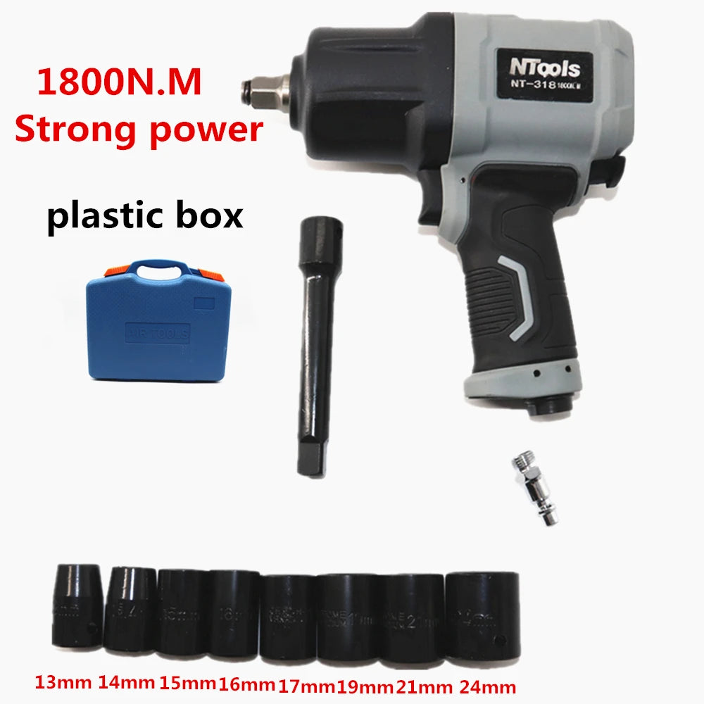 1800 NM Air Pneumatic Wrench Tool Spanner Power Tools Tire Remoual Torque Impact Sleeves Spanners Air Tools CM World