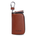 CONTACT'S Genuine Leather Car Key Wallets Fashion Key Holder Housekeeper Keys Organizer Double Zipper Keychain Case Key Pouch