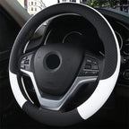 SEAMETAL Leather Car Steering-wheel Cover 38CM Car Sport Style Auto Steer Wheel Covers Anti-Slip Anti Scratch Steering Cover CM World