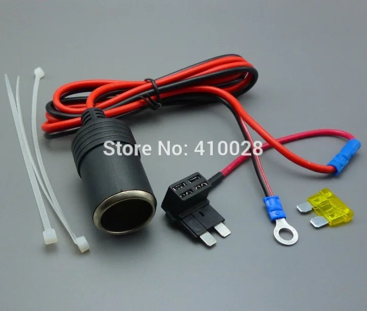 shhworldsea 1/5/50/100PCS 1M 1.5mm2 mid Car Cigarette connector Lighter socket DC12V 24V Extension ATC standard Fuse Tap Holder