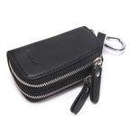CONTACT'S Genuine Leather Car Key Wallets Fashion Key Holder Housekeeper Keys Organizer Double Zipper Keychain Case Key Pouch