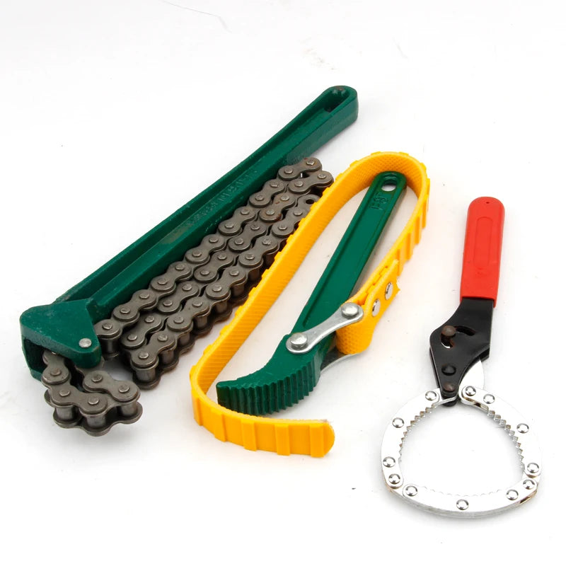 8/12 Inch Adjustable Belt cuff Oil Filter Wrench Removel Tools Chain Type Truck Repair Tools Heavy Spanner Car Mobile World