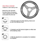 SEAMETAL Leather Car Steering-wheel Cover 38CM Car Sport Style Auto Steer Wheel Covers Anti-Slip Anti Scratch Steering Cover CM World