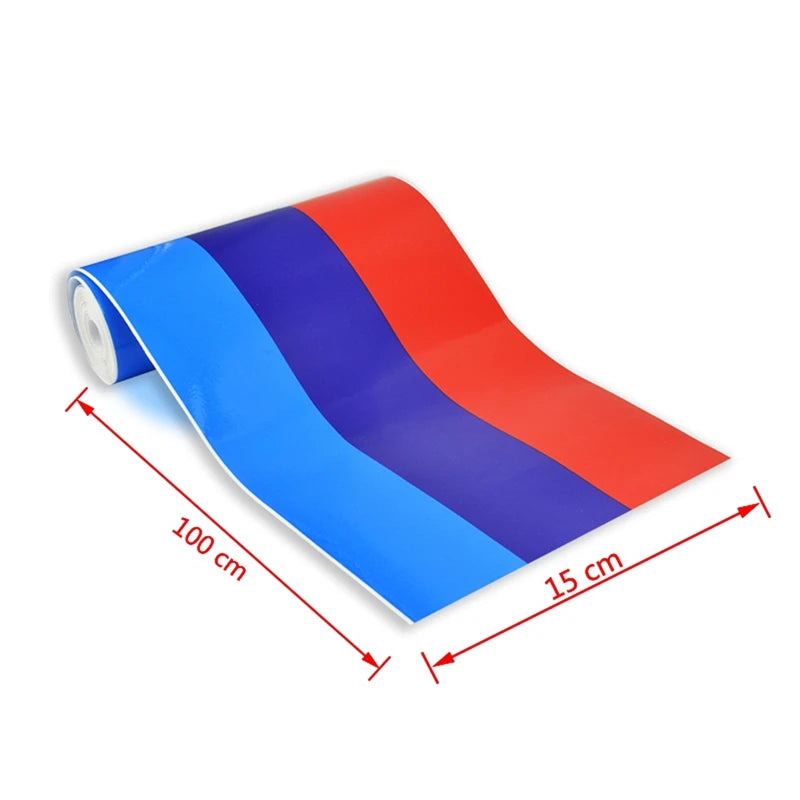 runmade Car Auto Hood Roof Fender M-Colored Power Flag Stripe Sticker Decal For BMW 1 2 3 4 5 7 Series Q5 Q7 X1 X3 Car Mobile World