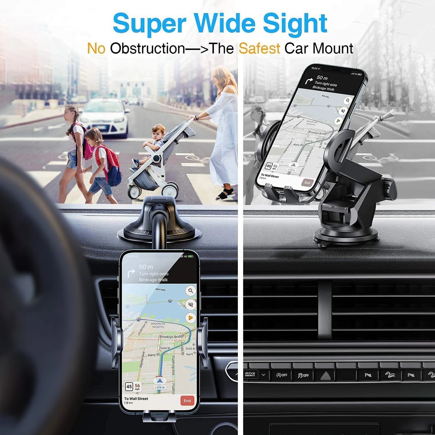 Dashboard Car Phone Holder【360° Widest View】9in Flexible Long Arm, Universal Handsfree Auto Windshield Air Vent Phone Mount 2025 CM World