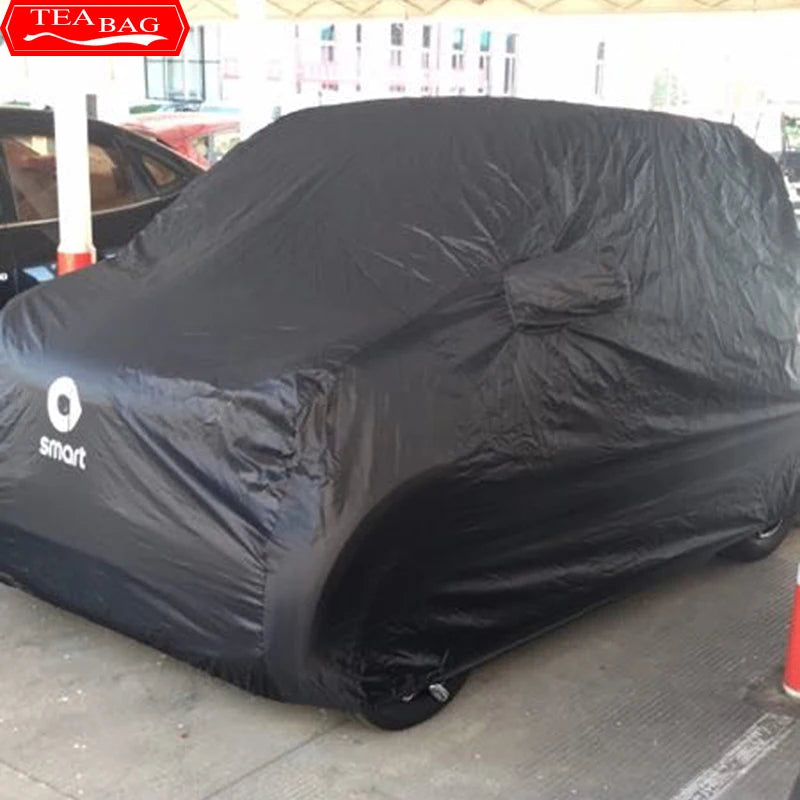 Car Styling Waterproof Full Car Covers Clothes Outdoor Sunshade Dustproof Snow for Smart Fortwo Forfour 451 453 Accessories Car Mobile World