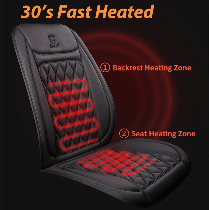 12-24v Heated Car Seat Cover 30' Fast Car Seat Heater Cloth/Flannel  Heated Car Seat Protector 25W Seat Heating Cover Car Seat Car Mobile World