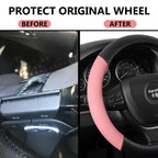 Car Steering Wheel Cover 38CM Microfiber PU Leather Handle Cover Case For Women 15 Inch Cover For Golf/BMW/VW Steering Wheel