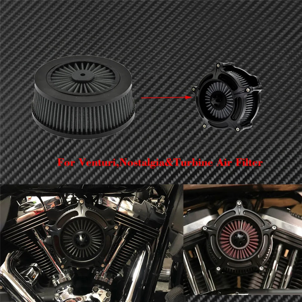 1PC Motorcycle CNC Replacement Air Cleaner Intake Filter System Inner Element For Harley Sportster XL Touring Softail Dyna FXDLS CM World