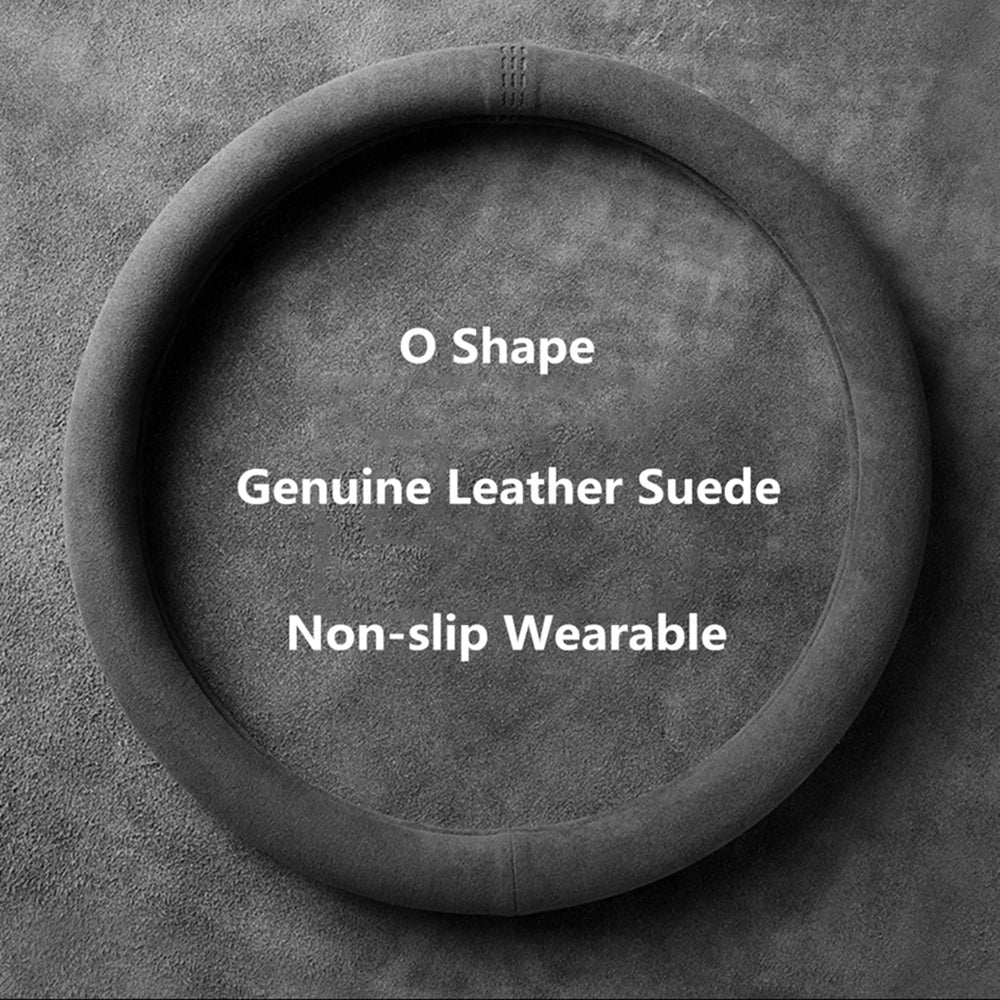 38cm Suede Leather Car Steering Wheel Cover Wear-Resistant For BMW E90 F01 F06 F10 F15 F16 F20 F21 F25 F26 F30 F32 F82 M3 G20 X5 CM World