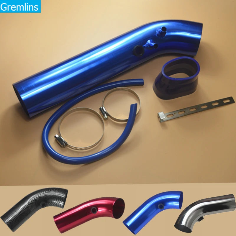 Air Intake Pipe Full Set 3" 76mm Car Cold Air Intake System Turbo Induction Pipe Tube Kit Universal