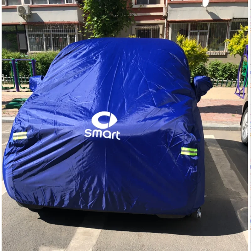 Car Styling Waterproof Full Car Covers Clothes Outdoor Sunshade Dustproof Snow for Smart Fortwo Forfour 451 453 Accessories Car Mobile World