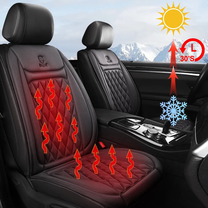 12-24v Heated Car Seat Cover 30' Fast Car Seat Heater Cloth/Flannel  Heated Car Seat Protector 25W Seat Heating Cover Car Seat Car Mobile World