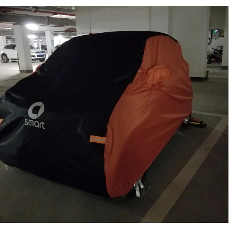 Car Styling Waterproof Full Car Covers Clothes Outdoor Sunshade Dustproof Snow for Smart Fortwo Forfour 451 453 Accessories Car Mobile World